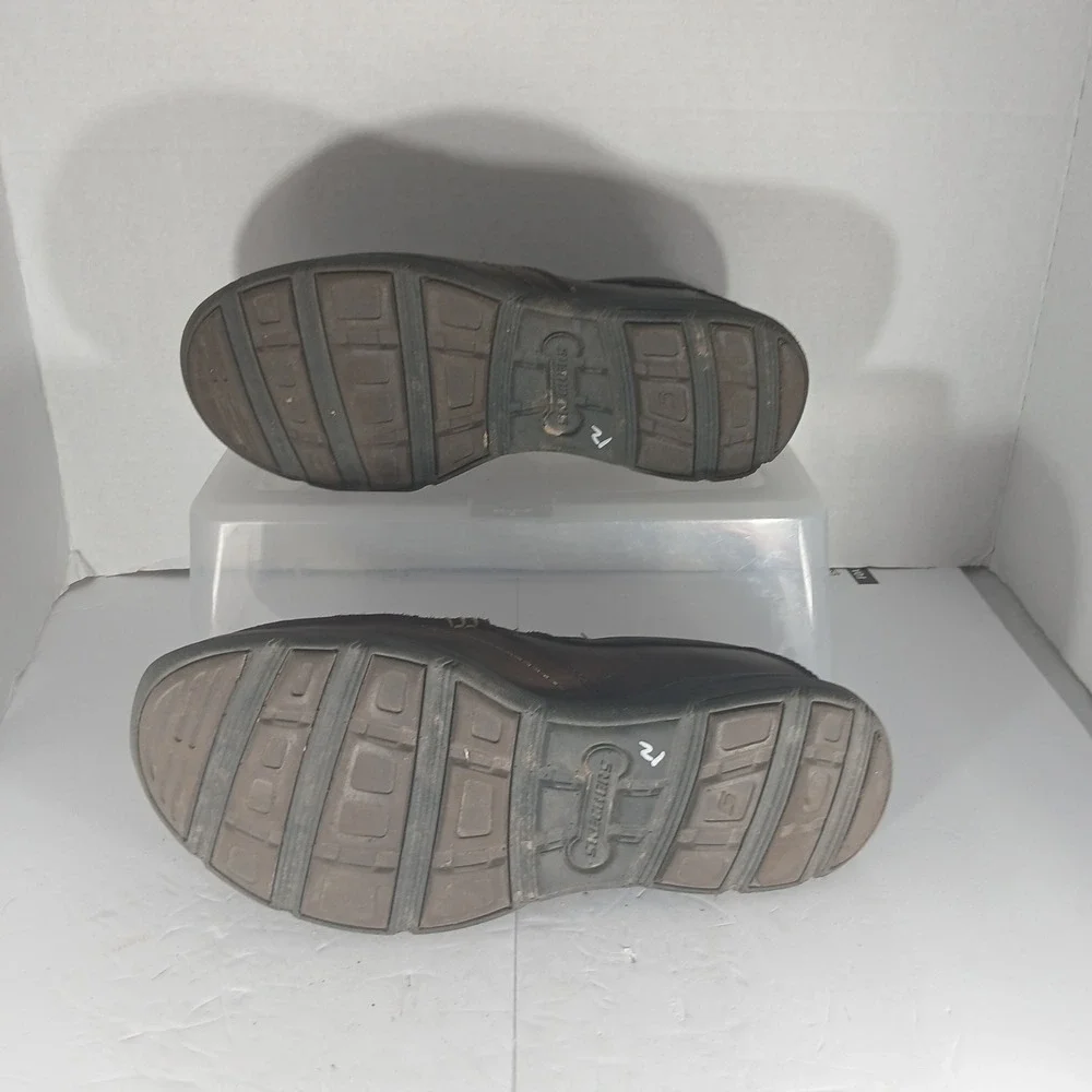 Skechers Relaxed Fit Loafers 9 Dark Brown Leather Air-Cooled Memory‎ Foam 56298